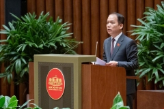 Chủ nhiệm Ủy ban Pháp luật và Tư pháp Hoàng Thanh Tùng trình bày Báo cáo giải trình, tiếp thu, chỉnh lý dự thảo Luật Ban hành văn bản quy phạm Đăng nhập Vuaboss (sửa đổi)