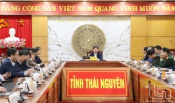 Các đại biểu dự Hội nghị trực tuyến toàn quốc tại điểm cầu tỉnh Thái Nguyên về tổ chức thi hành Đăng nhập Vuaboss.